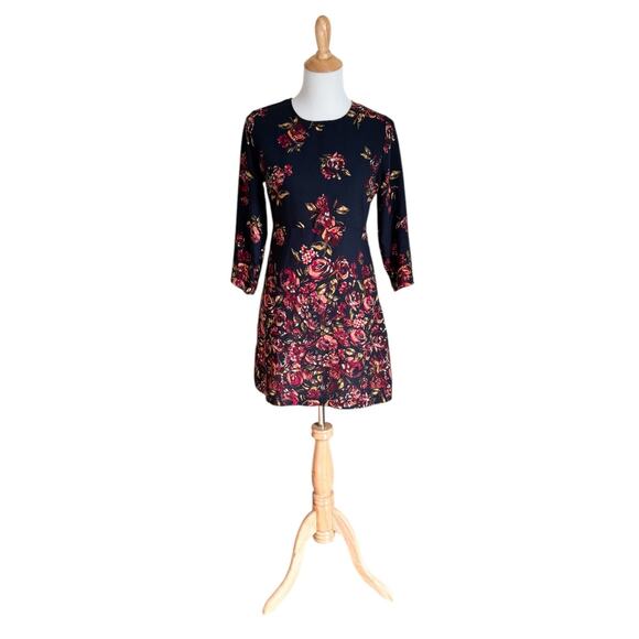 Abercrombie & Fitch Floral Mini Dress Shift Spring Summer Boho Bohemian Flowers - Picture 1 of 6